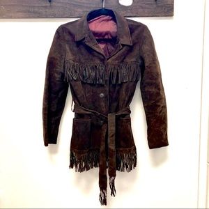 1970s Original True Vintage Suede Leather Fringe Jacket